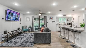 Smart TV, video games, DVD player, offices