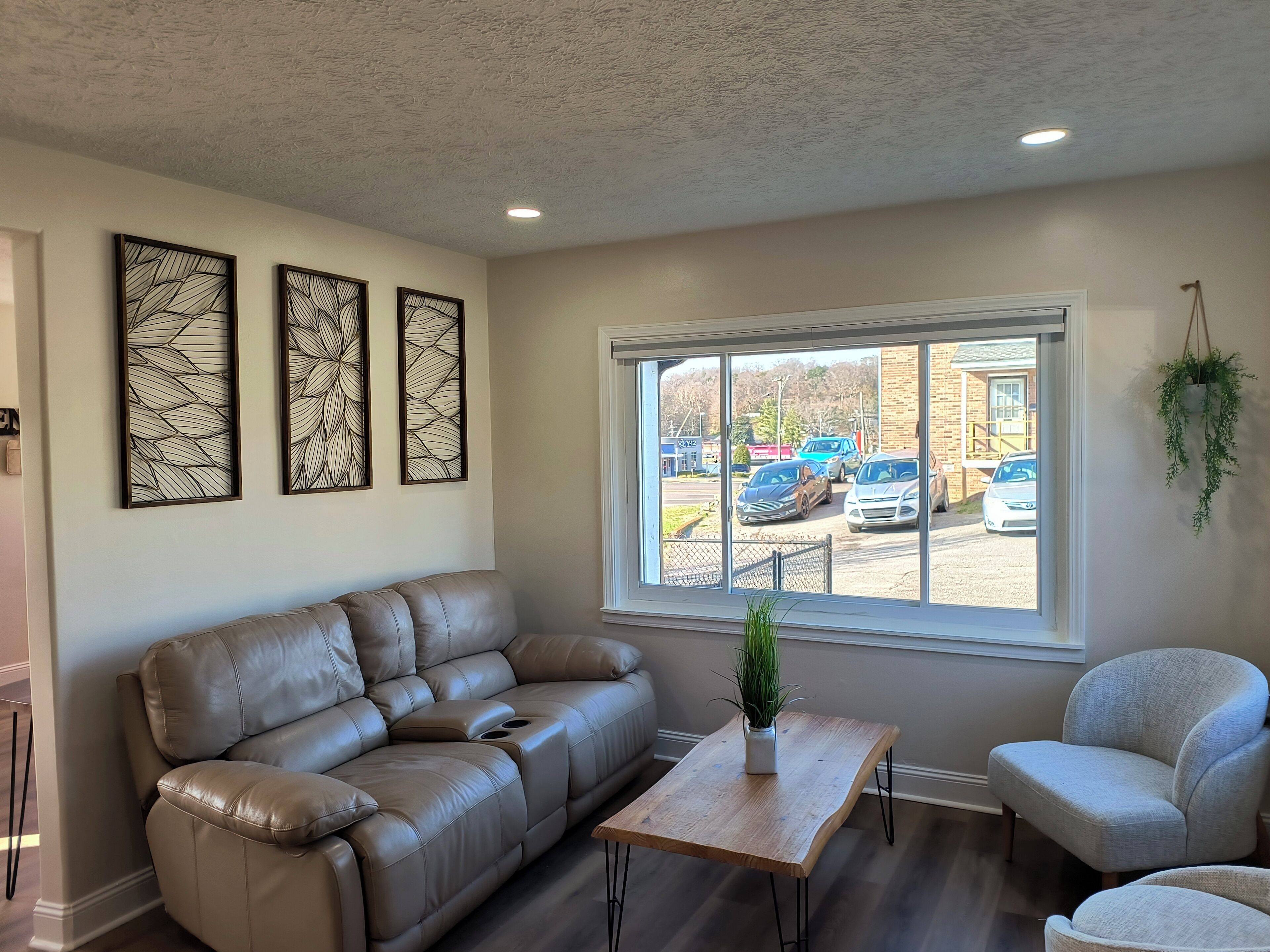 TV connectée, cheminée, livres