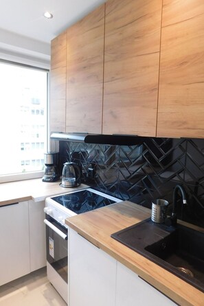 Fridge, oven, dishwasher, cookware/dishes/utensils - Apartament Orla Chata by Interhome (Swinoujscie)