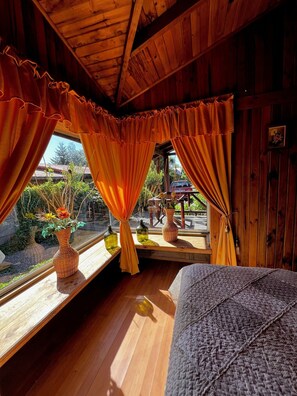 Bungalow Confort, patio, vista al jardín