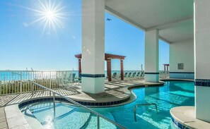 Indoor pool, outdoor pool - Oceanfront 3BR 2 King Masters Sleeps 7 (Panama City Beach)