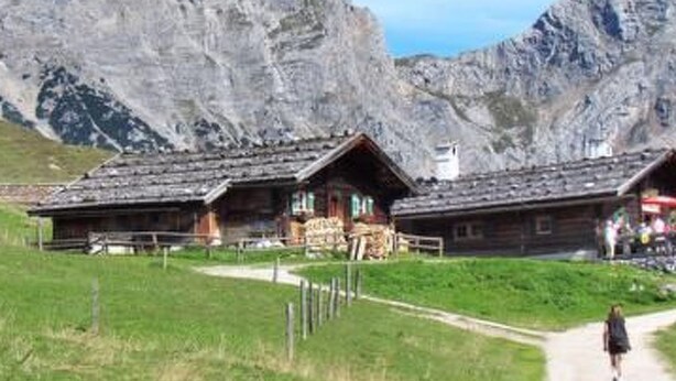 A mountain lodge with a wooden exterior, a path leading to the entrance, and a backdrop of rugged mountains. - Gemütliches Ferienhaus in Lofer mit Garten by Interhome (Lofer)