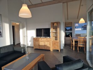 Living area - G28 Eingezäuntes Ferienhaus mit Infrarotkabine by Interhome (Burhave)