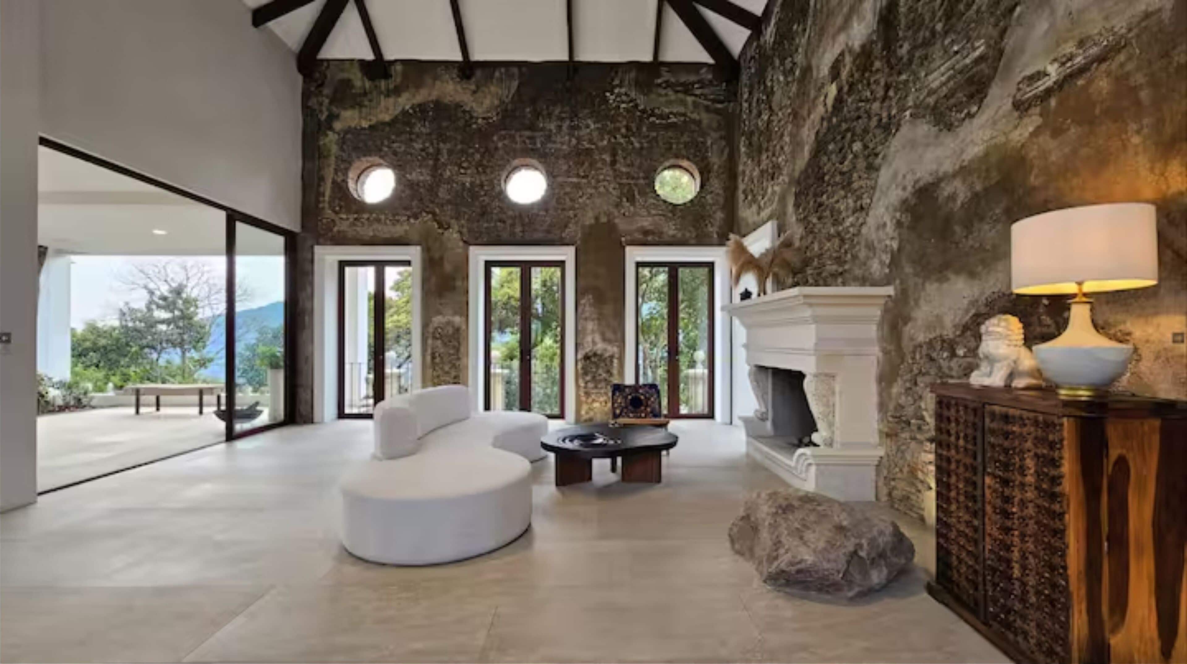 Enchanting Antigua villa with rune-covered walls blending history and comfort.