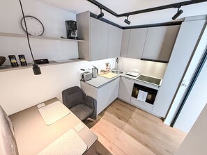 Fridge, microwave, oven, cookware/dishes/utensils - Skyline 214 by Interhome (St. Moritz)