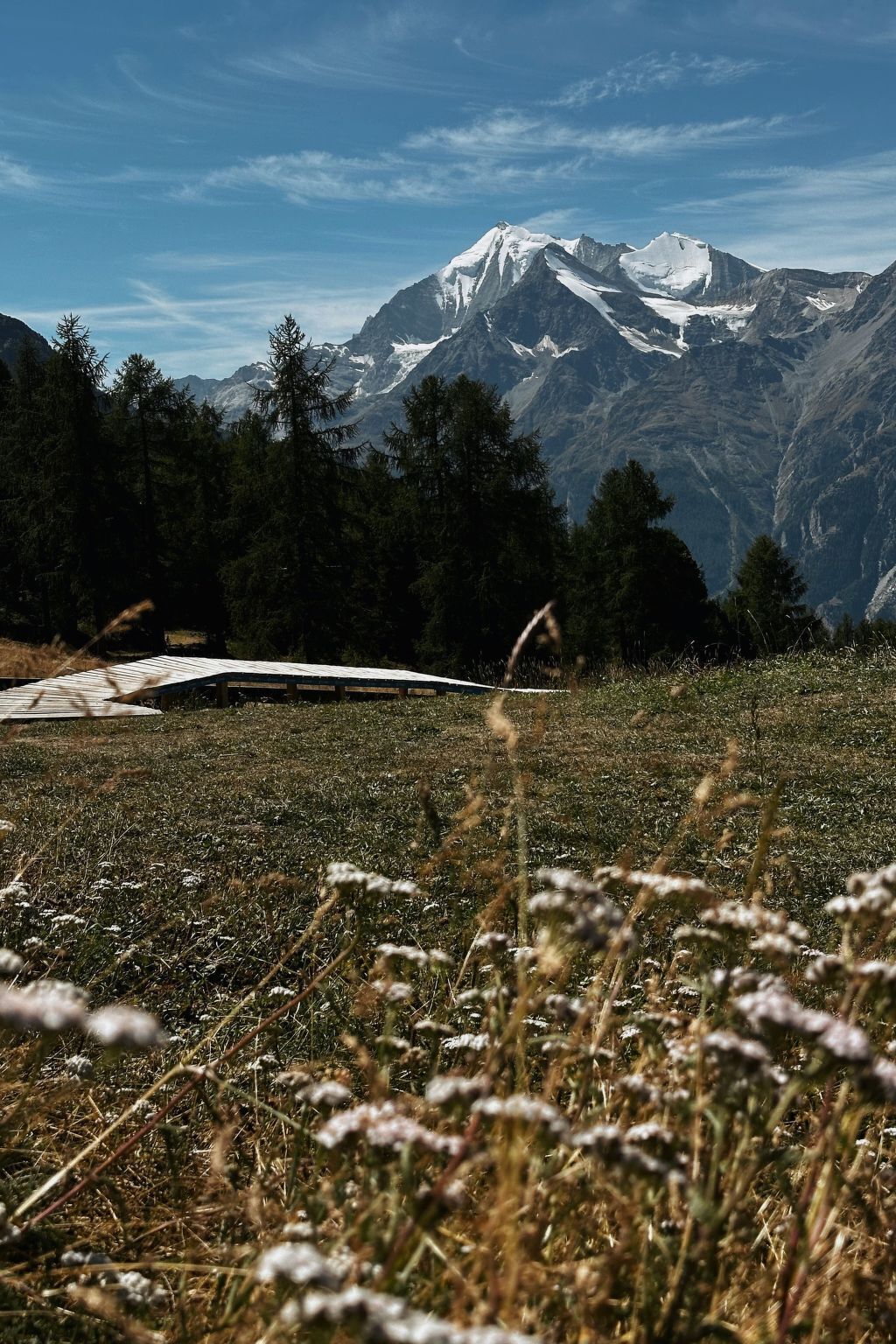 A mountainous landscape with a clear sky.