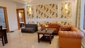 Luxury Suite | Living area | 43-inch Smart TV with digital channels - The Royal Terrace (Kasauli)