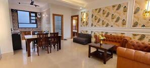 Luxury Suite | Living area | 43-inch Smart TV with digital channels - The Royal Terrace (Kasauli)