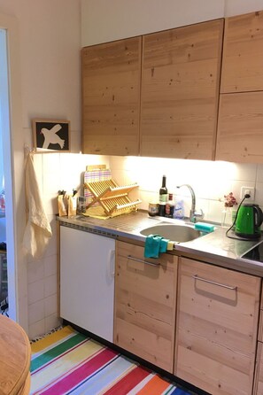 Fridge, dishwasher, cookware/dishes/utensils - Studio Chalet by Interhome (Aminona)