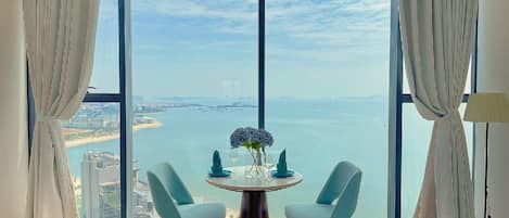 Deluxe Apartment, Patio, Ocean View | Desk, laptop workspace, free WiFi