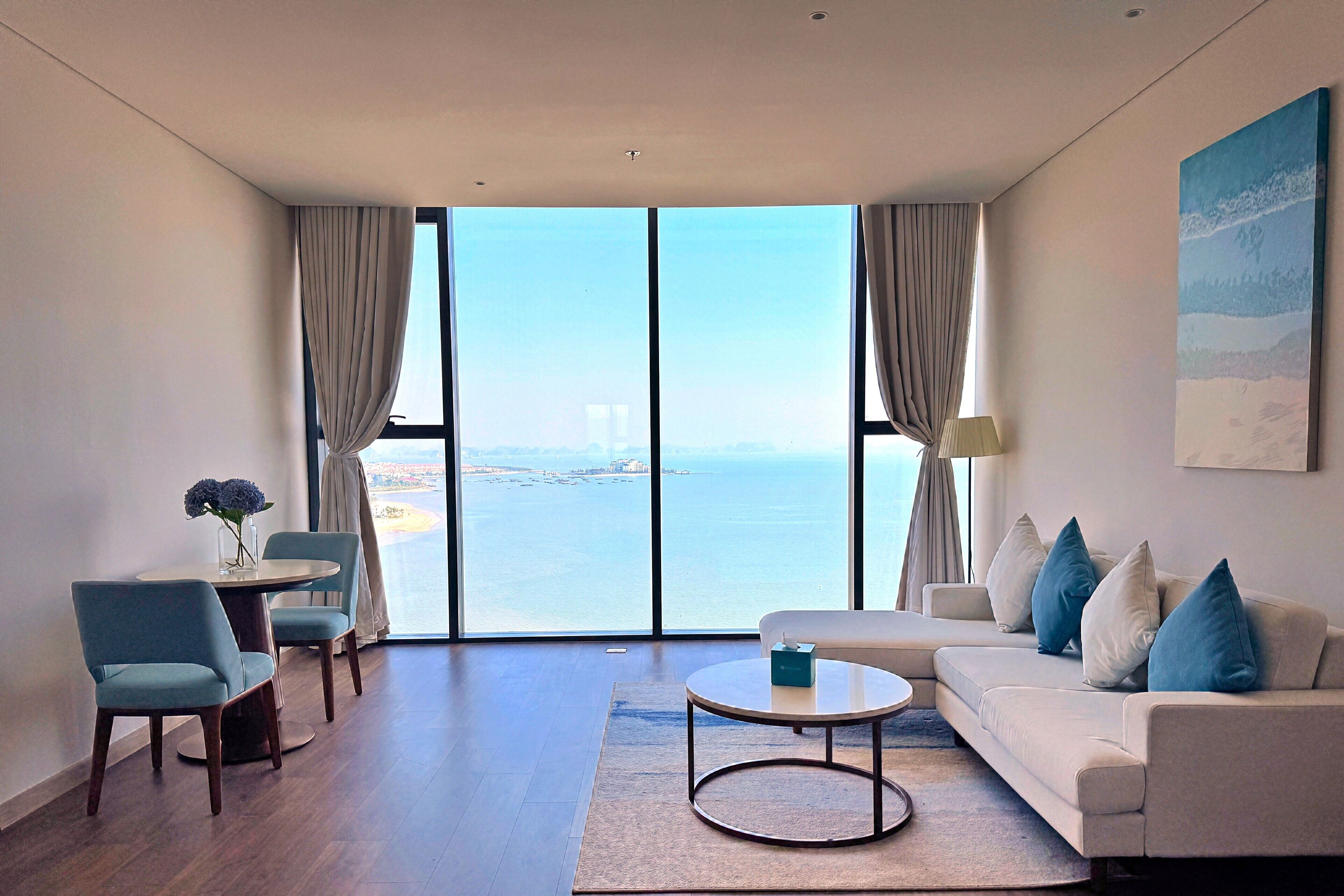 Deluxe Apartment, Patio, Ocean View | Desk, laptop workspace, free WiFi