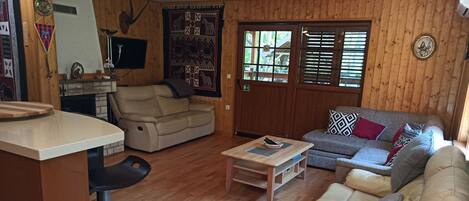 TV, fireplace, DVD player