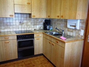 Fridge, oven, dishwasher, cookware/dishes/utensils