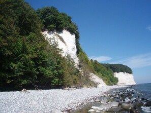 A rocky beach with white cliffs and dense greenery. - Villa Kiek ut by Interhome (Gingst)