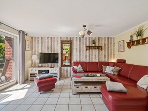 TV, lareira, DVD player