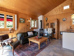 TV, fireplace - Chalet üfem Bord by Interhome (Bellwald)
