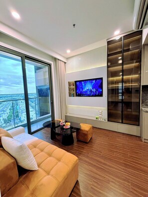 Luxury Apartment | Living area | LCD TV - Sunny Residence (Ha Noi)