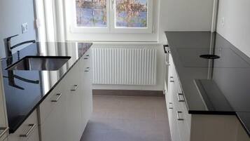 Frigorífico, horno, lavavajillas y utensilios de cocina