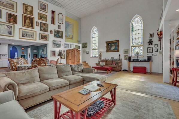 Smart TV, video games, foosball, books