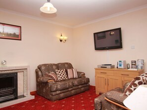 Fernseher, Kamin, DVD-Player