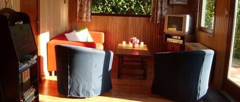 Een televisie en een dvd-speler