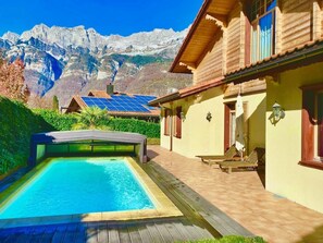 Pool - Amazing Chalet | Heidiland | Pool & Sauna by Interhome (Mols)