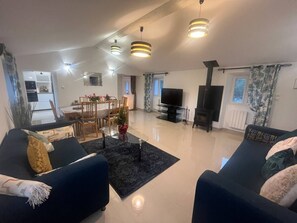TV, fireplace - Oberseite der Villa Les Tilleuls by Interhome (Carros)