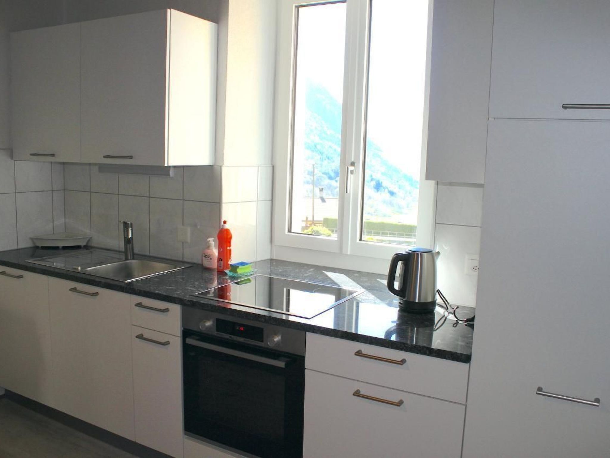 Fridge, dishwasher, cookware/dishes/utensils