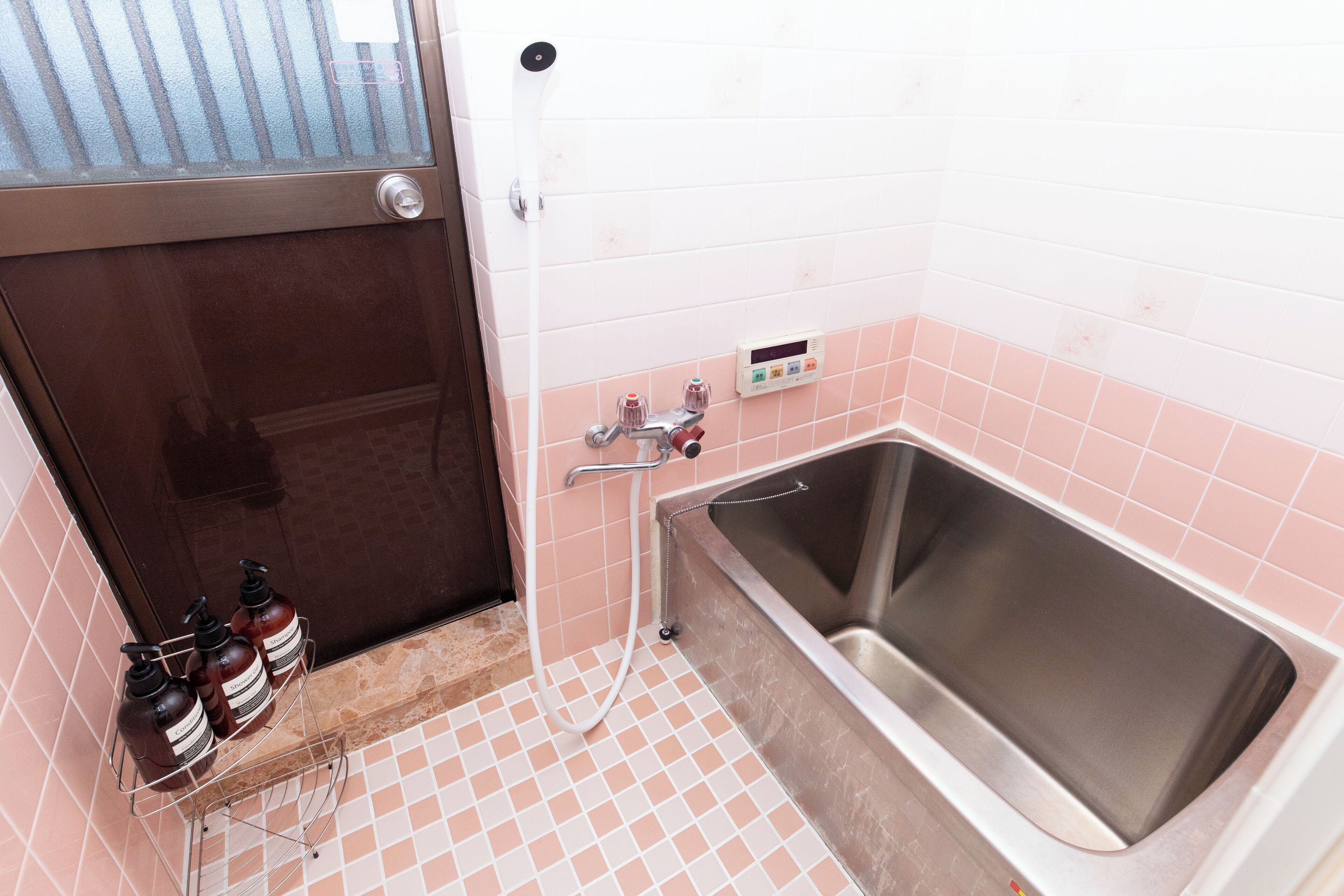 Hair dryer, bidet, towels, soap