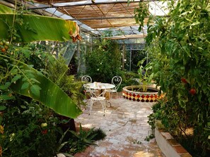 Outdoor dining - Ferienvilla "Les Herbes Libres" (Die freien Kräuter) by Interhome (Monteux)