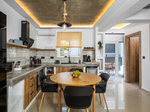 Fridge, microwave, oven, cookware/dishes/utensils - Armonikon Pool Villa 1 by Interhome (Faliraki)
