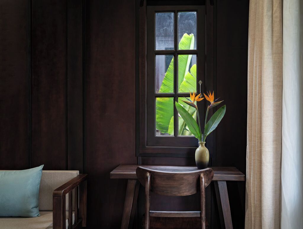 Desk, blackout curtains, soundproofing, iron/ironing board