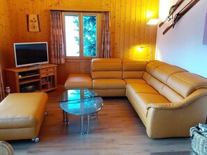 Télévision, cheminée, lecteur de DVD