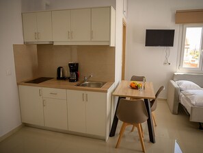 Fridge, cookware/dishes/utensils - Sunsea Studios- Bergblick Studio 6 by Interhome (Analipsi-Hersonissos)