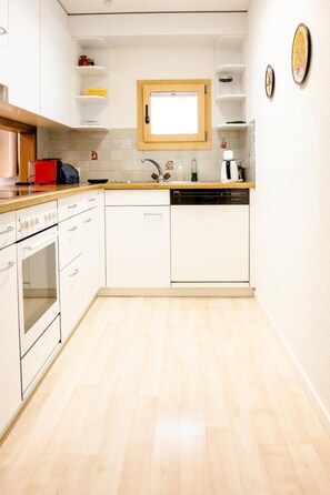 Fridge, oven, dishwasher, cookware/dishes/utensils - Chesa La Capriola by Interhome (Sils Maria)
