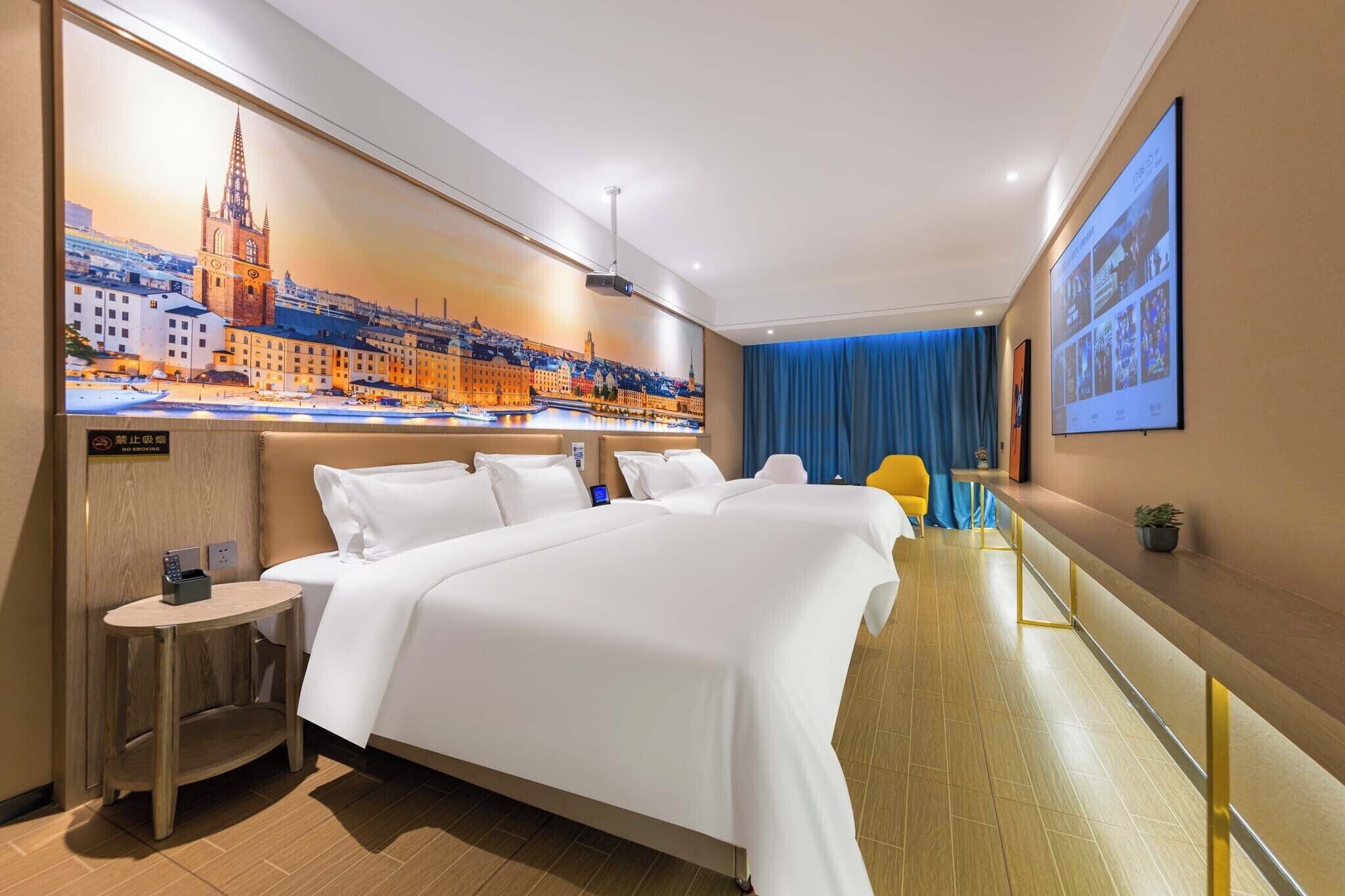 Family Twin Room, City View | Premium bedding, minibar, individually decorated, individually furnished