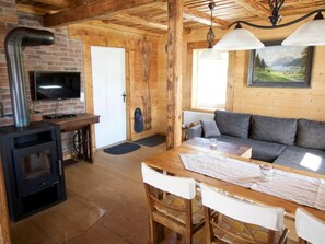 Fernseher, Kamin, DVD-Player