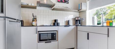 Kühlschrank, Mikrowelle, Ofen, Herdplatte