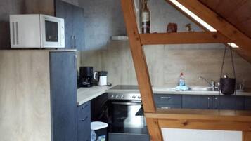 Kühlschrank, Mikrowelle, Ofen, Kochgeschirr/Geschirr/Besteck