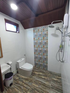 Douche, sèche-cheveux