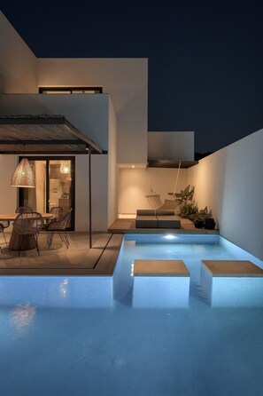 Outdoor dining - Ferienvilla Adam mit Pool by Interhome (Pefki)