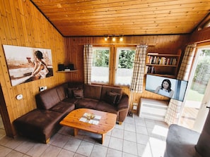 Fernseher, Kamin, DVD-Player