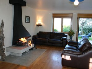Fernseher, Kamin, DVD-Player
