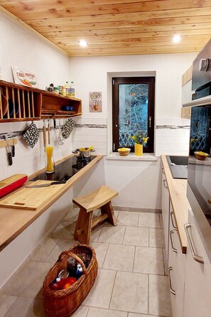 Fridge, oven, dishwasher, cookware/dishes/utensils - Am Wald gelegenes Ferienhaus "Wolf" mit Kamin by Interhome (Bad Elster)