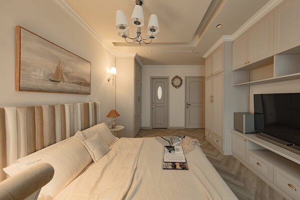 Fjölskylduíbúð - samliggjandi herbergi | Rúmföt úr egypskri bómull, rúmföt af bestu gerð, dúnsængur