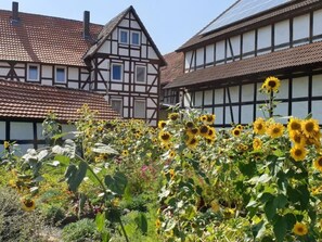 A traditional half-timbered building with a sloped roof and multiple windows. - Waldhaus57 Silbersee by Interhome (Frielendorf)