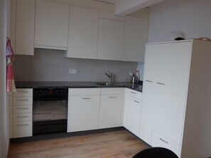 Jääkaappi, uuni, astianpesukone, keittoastiat/astiat/ruokailuvälineet