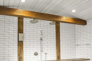 Shower, hair dryer, towels, shampoo - The Stag House : HotTub, Outdoor Theatre, Arcade Games, Big Backyard & Sleeps 18 (Langley)