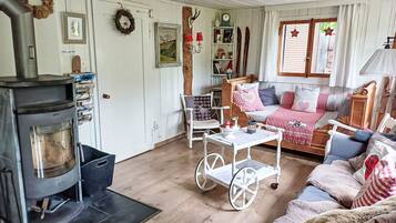 Fernseher, Kamin, DVD-Player