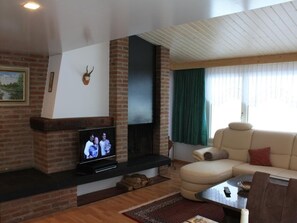 Télévision, cheminée